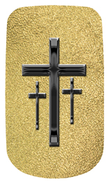 DAROYAL-517-BK-SH-GD Black 3 Crosses Shimmer Gold